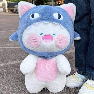 高档可爱公仔毛绒玩具鲨b瞄ee嘟嘟玩猫偶布娃娃鲨抱枕情人节礼物