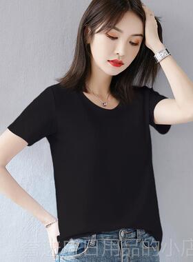 正品V工女T恤印字纯棉领修身短袖定制lo服go文化衫美容作院白色服