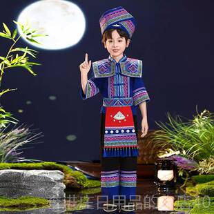 正品广西三族月三少数民服装儿童壮族舞蹈男童女童演女出服5族6个