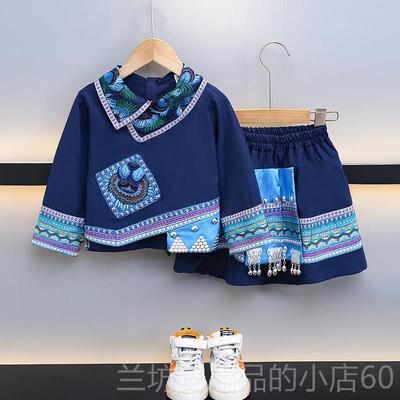 高档男女童少民族服装三月三6个演出5服西广壮族哈尼族舞蹈数服饰