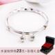 高档铃铛99银女手镯纯银轻款 简约可爱学生手9镯实心手工镯子送年