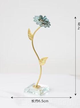 高档新式铁艺荷花摆件高档艺术品客厅玄关莲花电视柜酒柜家中居装