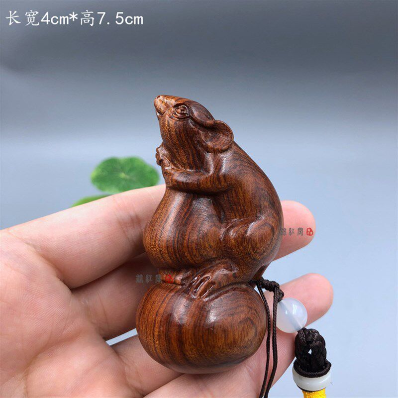 黄花梨木雕葫芦手把件汽车钥匙扣男女手机链文玩工艺品摆件挂件图片