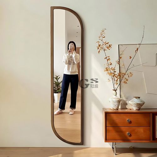 全身镜复古挂墙法式穿衣镜壁挂家用入户窄玄关异形镜子中古试衣镜