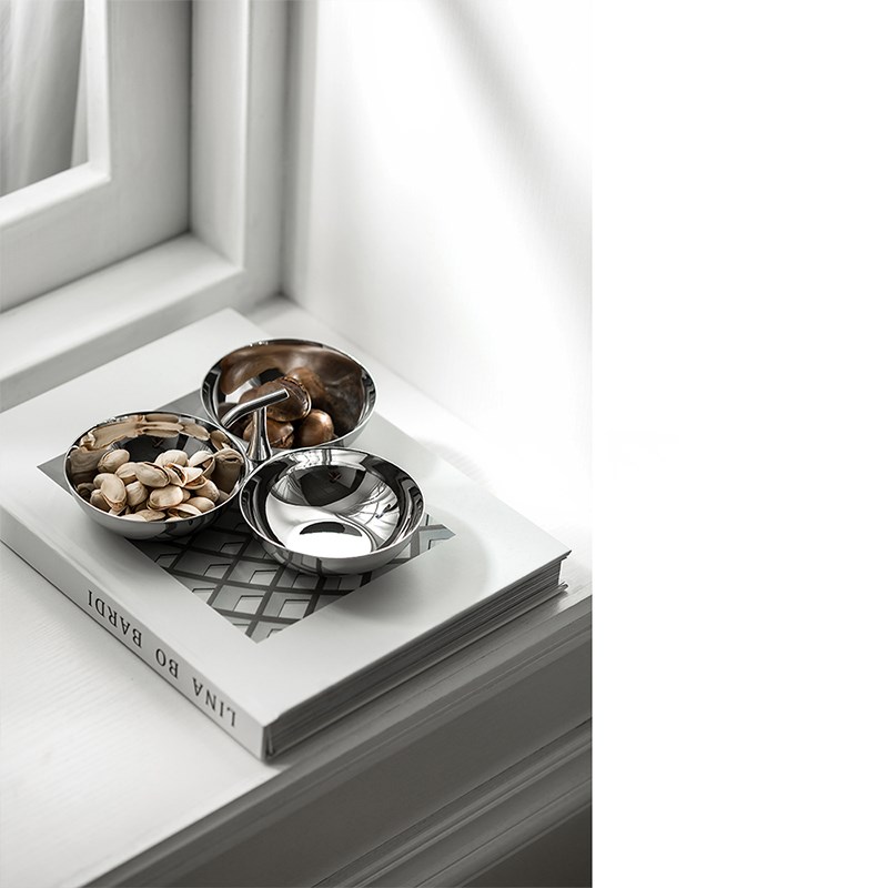 欧式不锈钢茶点盘创意水果盘家用茶几零食糖果点心干果碗小吃碟