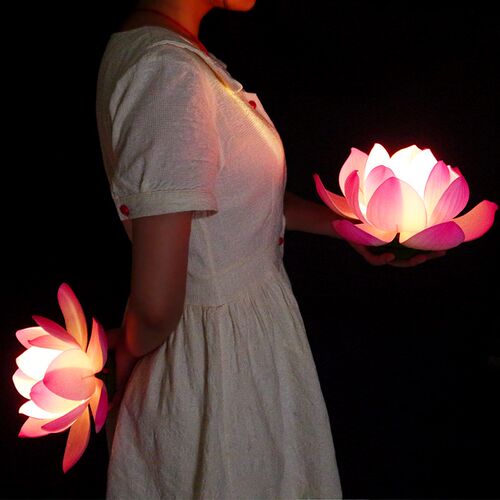 舞蹈灯荷花灯手捧莲花灯演出舞蹈表演跳舞道具电池款莲花灯荷花灯