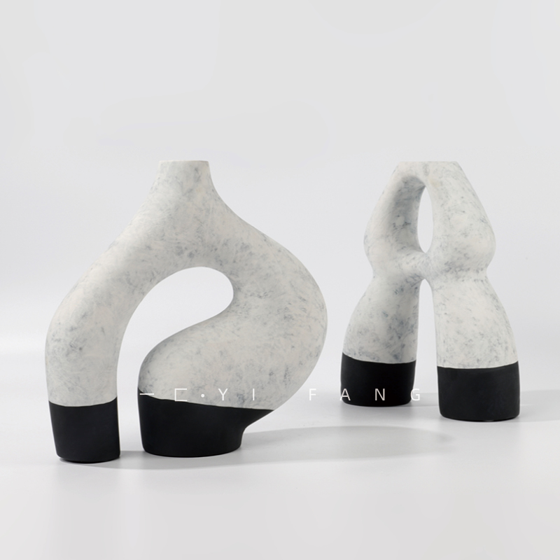 一匚 现代极简餐厅艺术花瓶 书柜软装饰品摆件客厅电视柜茶几花器