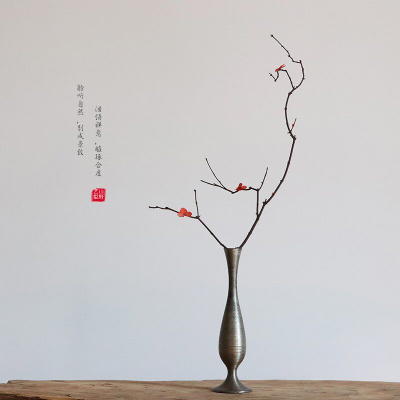 天然干树枝干花梅花插花中式客厅卧室会所茶馆家居装饰摆件侘寂风