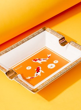 Siglo Koi Fish Ashtray世纪双人位陶瓷雪茄烟灰缸 锦鲤带来好运
