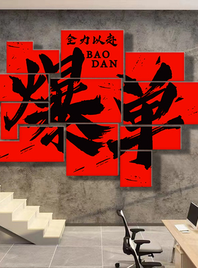 开门红办公司室2024新年装饰画职场氛围布置电商企业销售文化墙贴