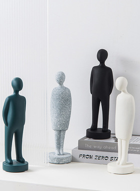 现代简约抽象站立人物摆件家居酒柜摆设样板间客厅餐桌茶几装饰品