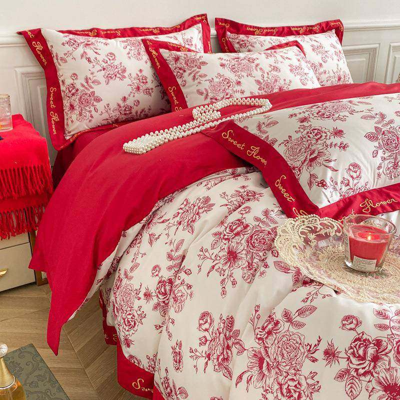 喜庆结婚四件套南通婚庆床上用品大红数码印花床单被套4件套,鲜花速递/花卉仿真/绿植园艺,割草机/草坪机,淘宝优惠券,粉丝福利购,淘宝优惠卷