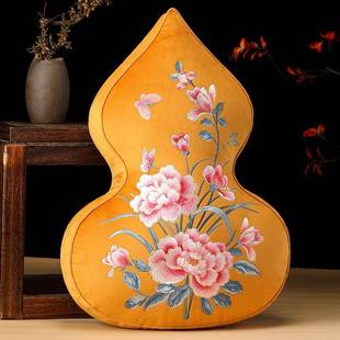 新中式抱枕高端沙发客厅靠枕榻榻米异形葫芦枕床上腰枕中国风靠垫