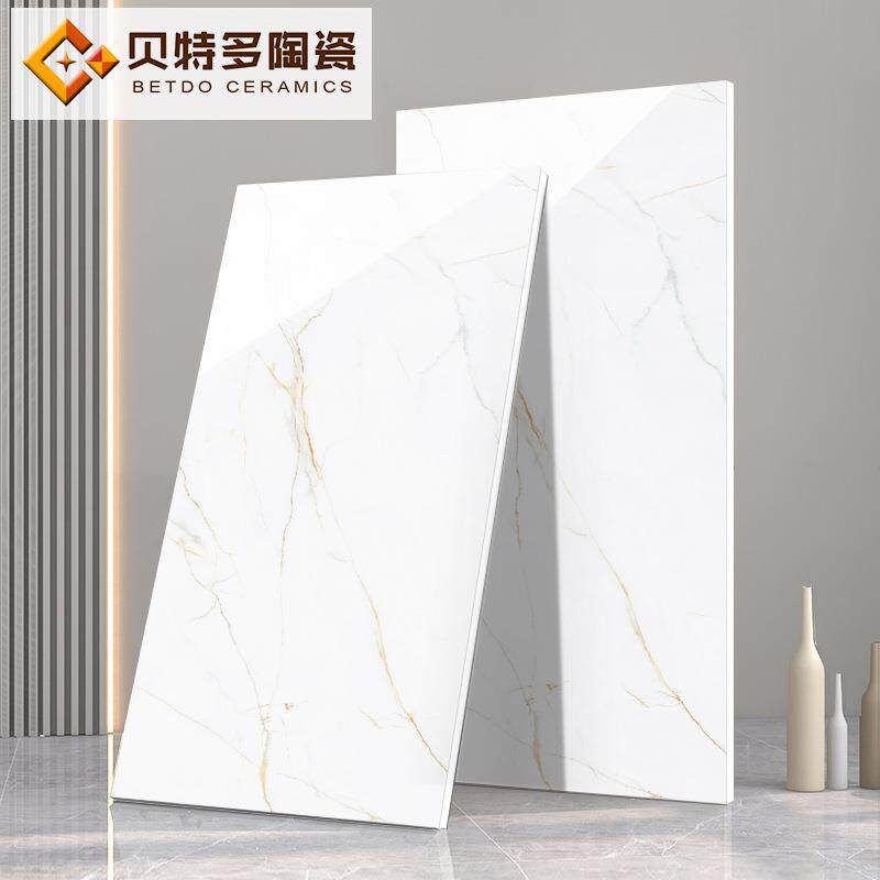 金丝白通体大理石瓷砖900x1800鱼肚金亮光地板砖厨房卫生间地