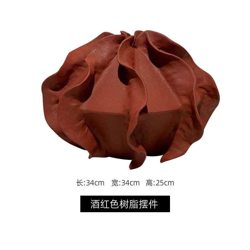 现代简约创意树脂花瓣艺术样板房售楼处餐厅家居软装工艺品摆设