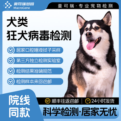 宠物犬狂犬病毒检测荧光pcr核酸检测消化道粪便唾液居家采样体检