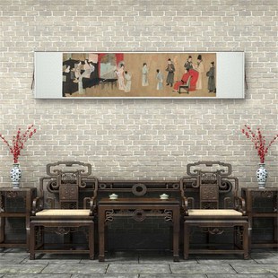 十大传世名画顾闳中 韩熙载夜宴图 客厅书房茶室高清横卷轴挂画