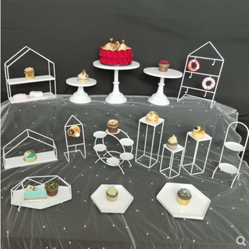 白色甜品台摆件展示架蛋糕托盘下午茶点心架冷餐茶歇摆台家用果盘