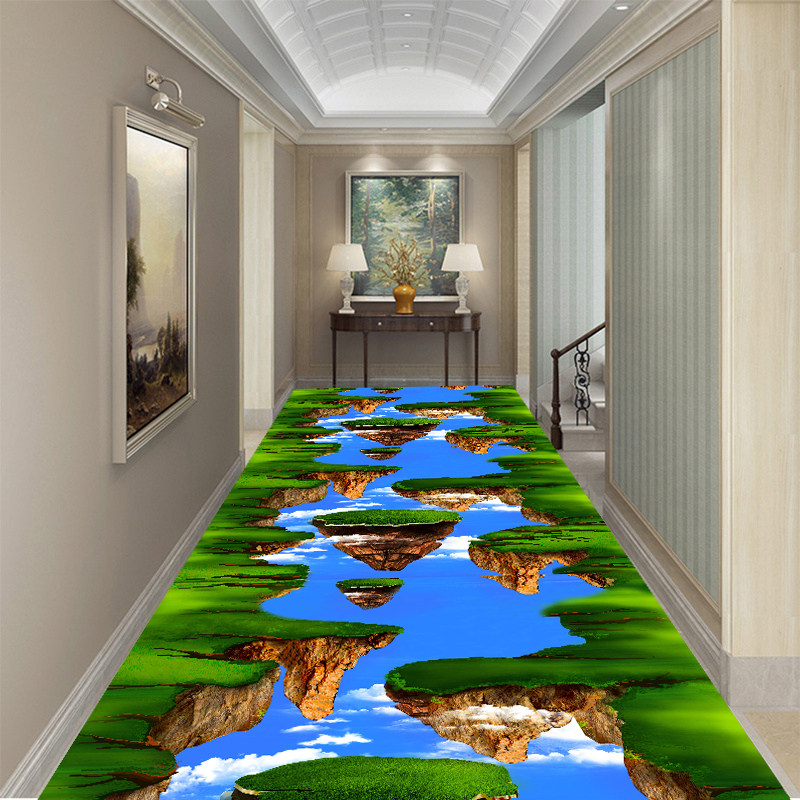 家用玄关走廊地毯过道绿色惊险田园风地垫客厅卧室床边毯可裁剪垫,居家布艺,地毯,淘宝优惠券,粉丝福利购,淘宝优惠卷