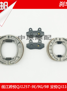 适配钱江跨悦QJ125T-9E/B/9G宝悦QJ110T-8踏板车碟刹片前后刹车皮
