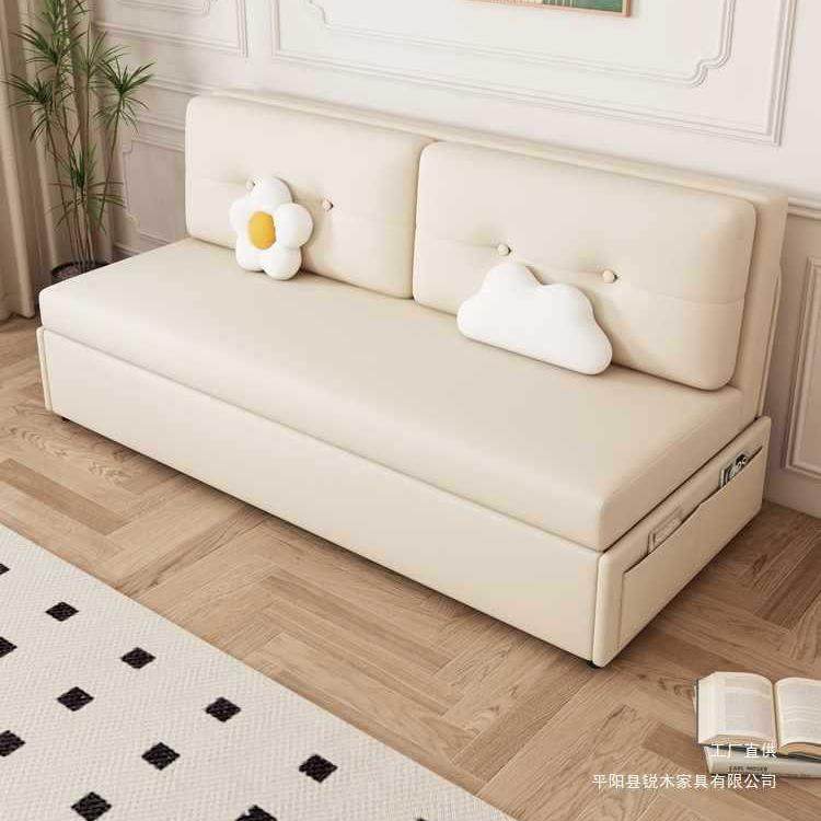 绒布沙发床折叠沙发床两用客厅多功能一米五小户型拉床伸缩梳化床