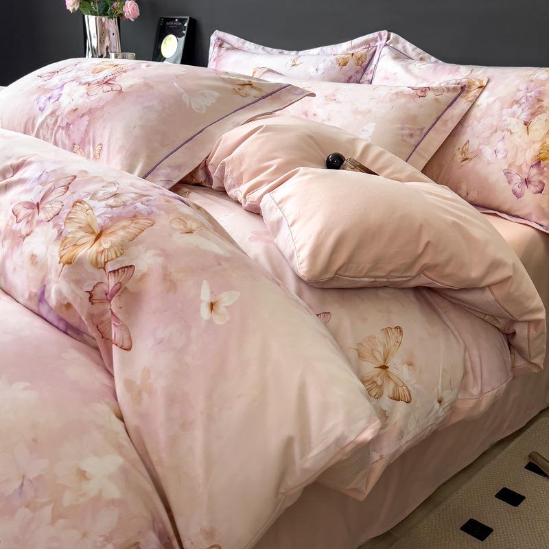 秋冬加厚保暖纯棉磨毛四件套全棉a类母婴级花卉亲肤床单被套床品