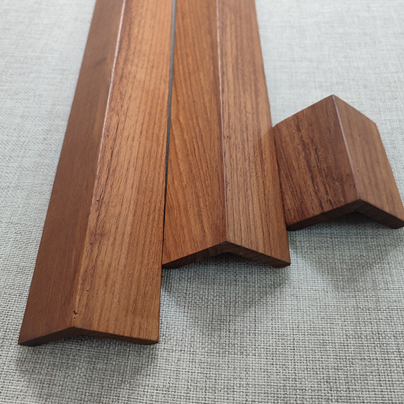 缅甸柚木地板 楼梯护墙角 L型7字直角窗框板台封边收口压条自贴