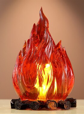 招财火焰红色摆件招财玄关补火装饰品开业乔迁红红火火仿真火焰灯
