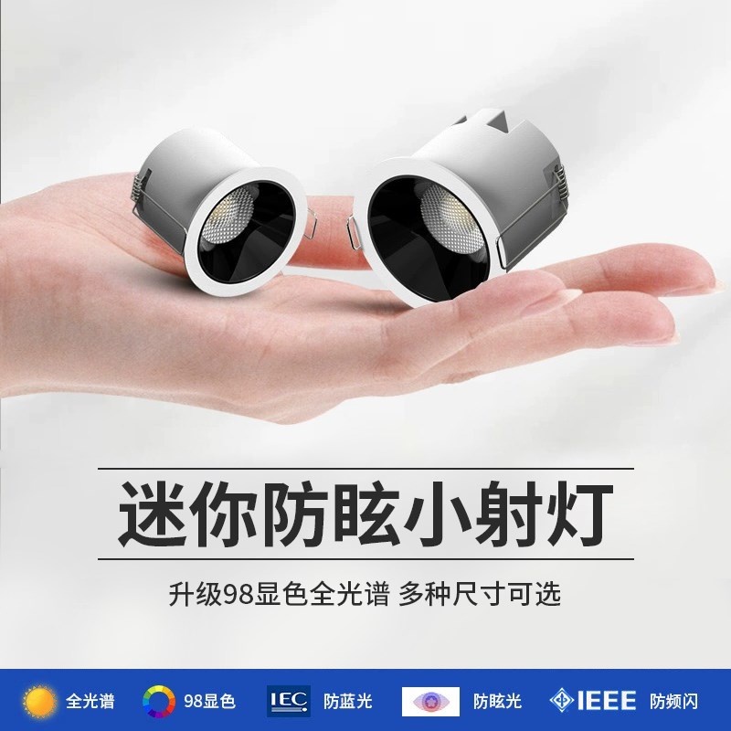 led迷你小射灯客厅卧室满天星天花灯嵌入式酒柜防眩牛眼灯2w3w5w