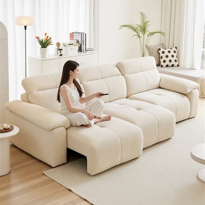 美柏云朵沙发布艺客厅奶油雪尼尔中古风沙发床两用太空云功能沙发