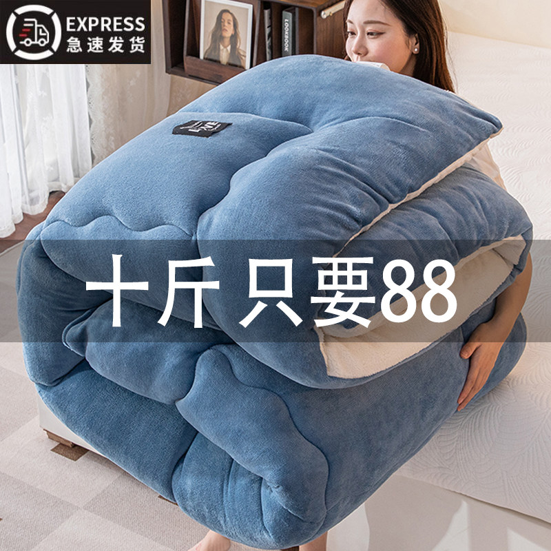 羊羔绒被子2025新款冬季棉被被芯冬天宿舍单人秋冬被加厚保暖10斤,床上用品,化纤被,淘宝优惠券,粉丝福利购,淘宝优惠卷