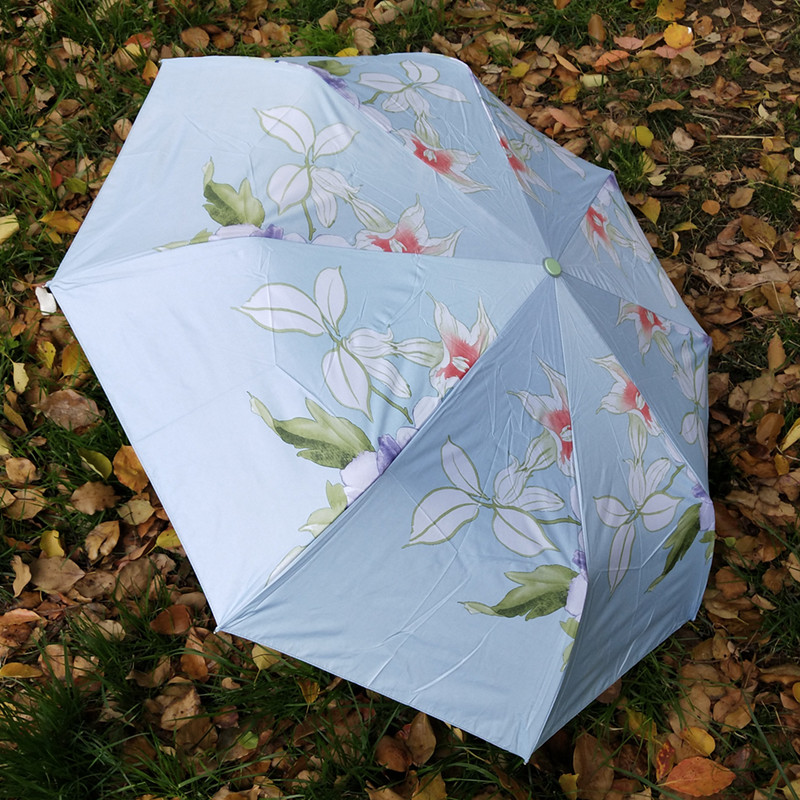 大伞面遮阳伞黑胶防紫外线遮阳三折叠伞抗风 学生太阳伞