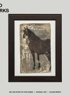 WED WORKS 小众捷克艺术家马图案做旧油画民宿中古风装饰画挂画