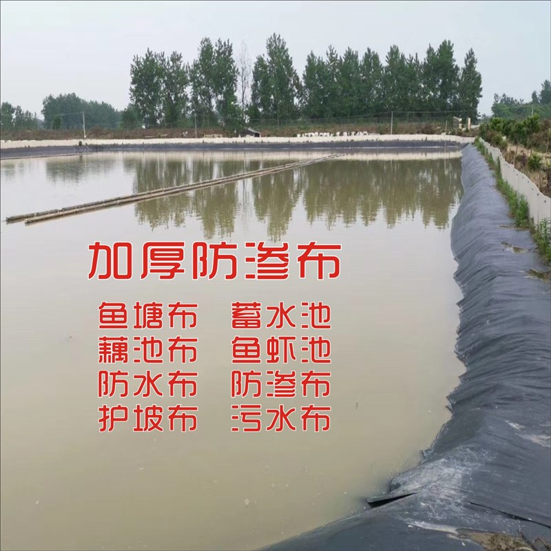 鱼塘防渗布复合土工布防漏防水布鱼池塑料膜藕池养殖专用防渗定制