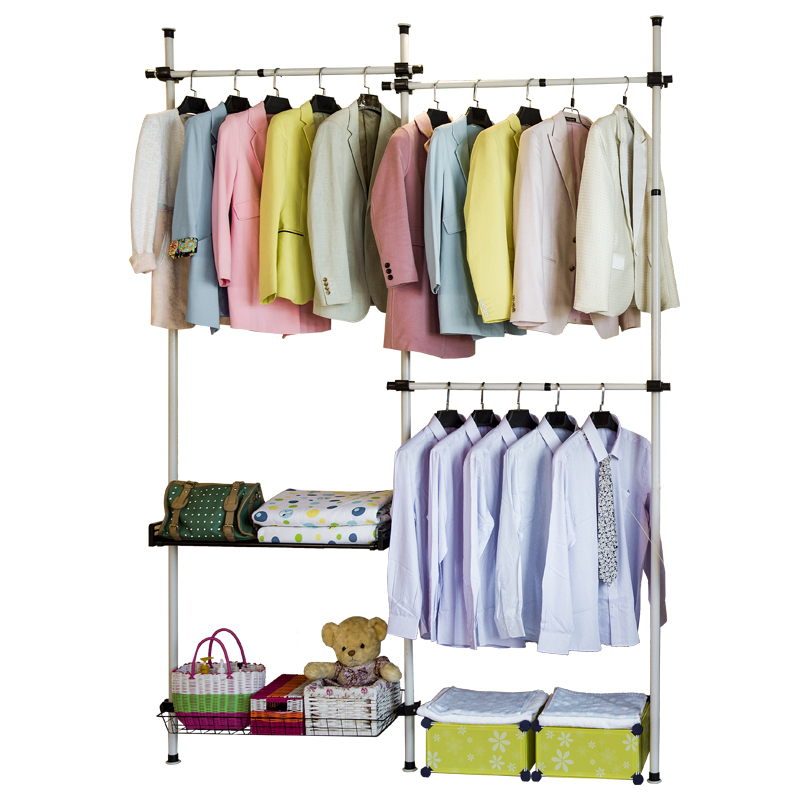简易晾衣架落地折叠室内单杆式杆式家用多功能伸缩挂衣架凉衣架