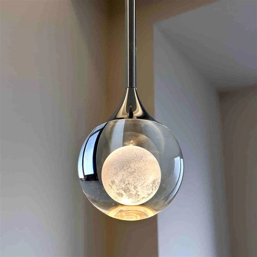 入户玄关吧台升降小灯高级感客厅卧室床头水晶简约艺术氛围吊线灯