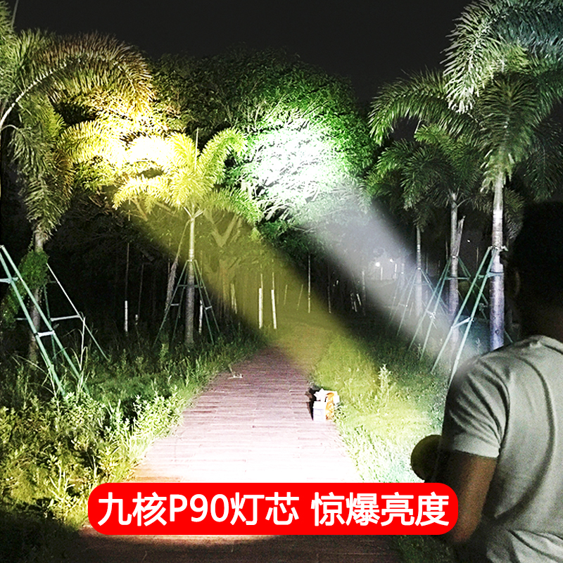 3锂电P90头灯强光充电超亮头戴式电筒分体v疝气灯led矿灯防水7