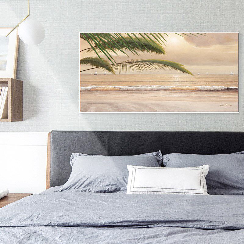 醉美夕阳 航海风景帆船装饰画卧室客厅海景壁画沙发背景墙挂画