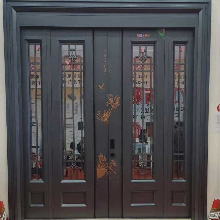 断桥铝合金仿古门旧城改造复古合院中式入户门民宿园林古建门窗工