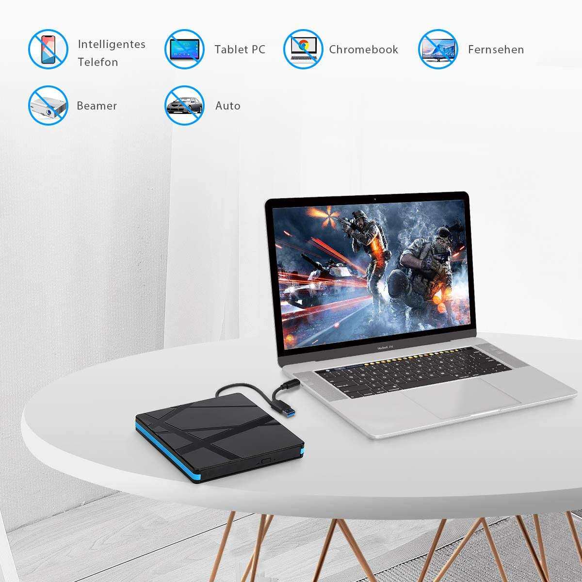 外置光驱笔记本台式通用外接DVD刻录机usb 3.0移动式便携电脑光驱
