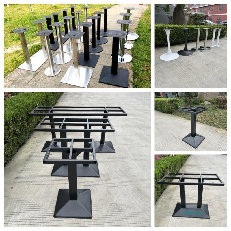 铁制桌腿不锈钢支架工艺桌脚圆柱岩板餐桌茶台圆木方管大理石桌架