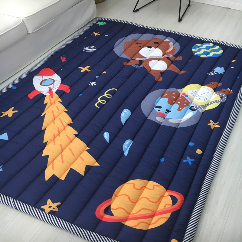加大加厚棉质儿童爬行垫宝宝爬爬垫家用卧室地毯地垫可折叠客厅冬