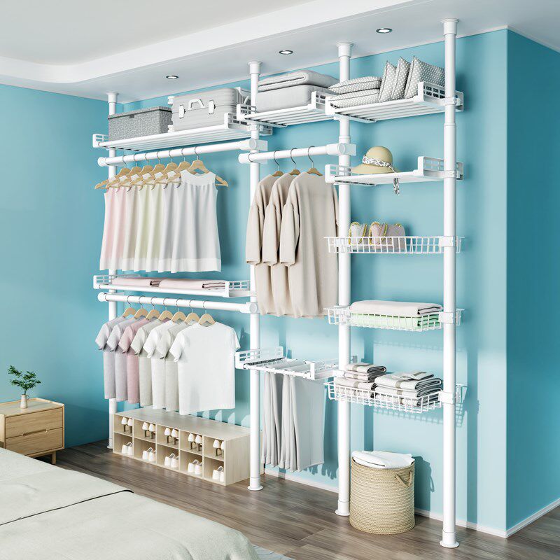 晾衣架落地加粗加厚衣帽间架子卧室不占空间衣帽架顶天立地置衣架