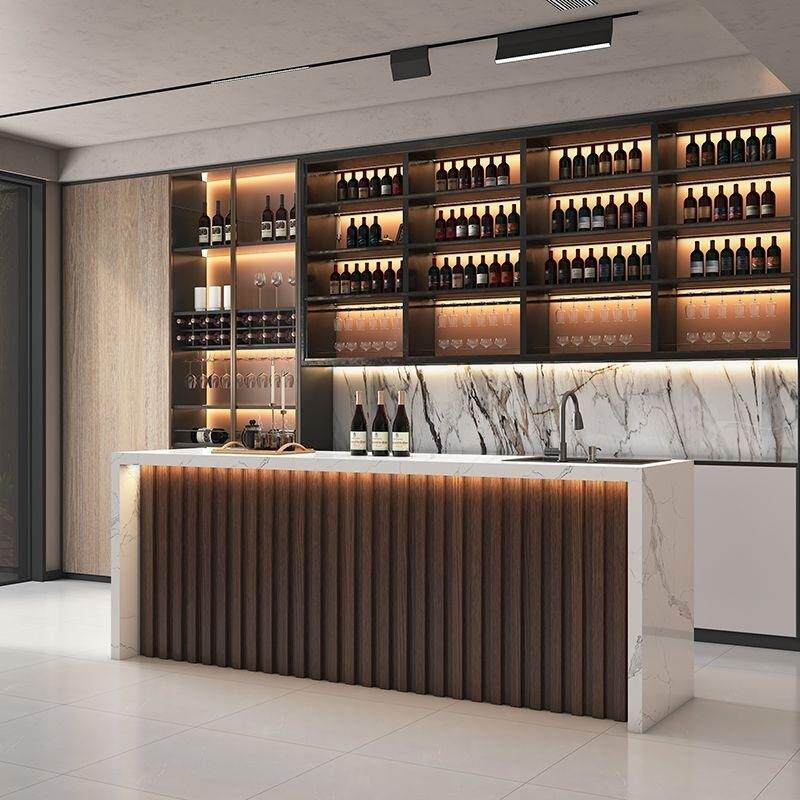 SJ简约公司水吧接待酒吧咖啡厅现代大理石酒店收银台商用吧台前台