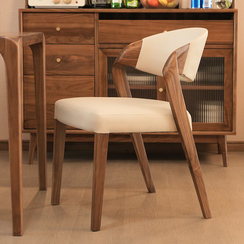 非凡木作北美黑胡桃木全实木软包餐桌坐椅简约现代餐厅椅子靠背椅