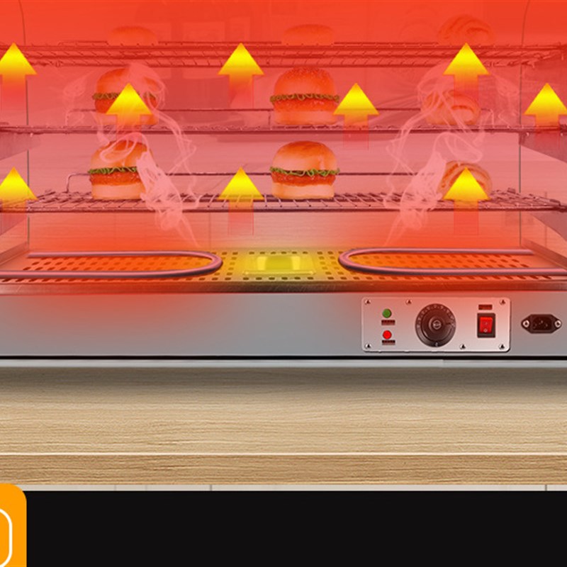 创宇CY-3三层展示柜 发热管电热不锈钢保温柜 汉堡薯条熟食保温柜