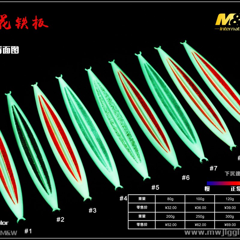 新款MW慢摇莲花铁板路亚饵假饵深海船钓夜光远投加强型路亚饵