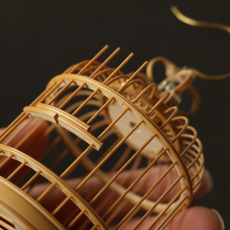 精品纯手工制作天然老玉竹丝小虫笼竹制蝈蝈笼虫具竹叫笼子鸣虫具