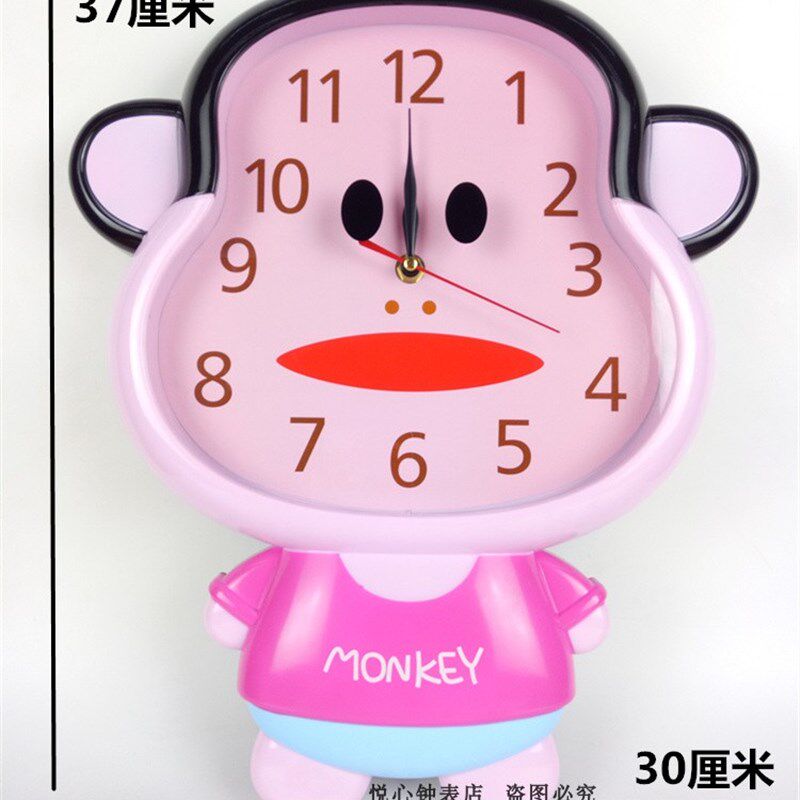 卡通挂钟客厅卧室静音创意时尚可爱造型儿童房钟表装饰礼品个性