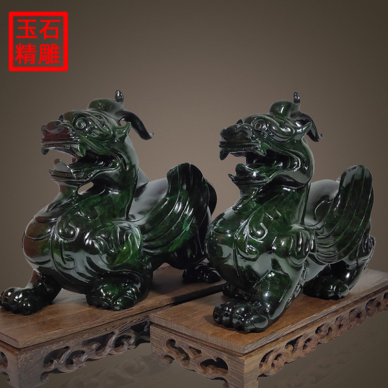 玉石貔貅摆件客厅酒柜家居玄关办公室招财装饰品摆件乔迁开业礼品